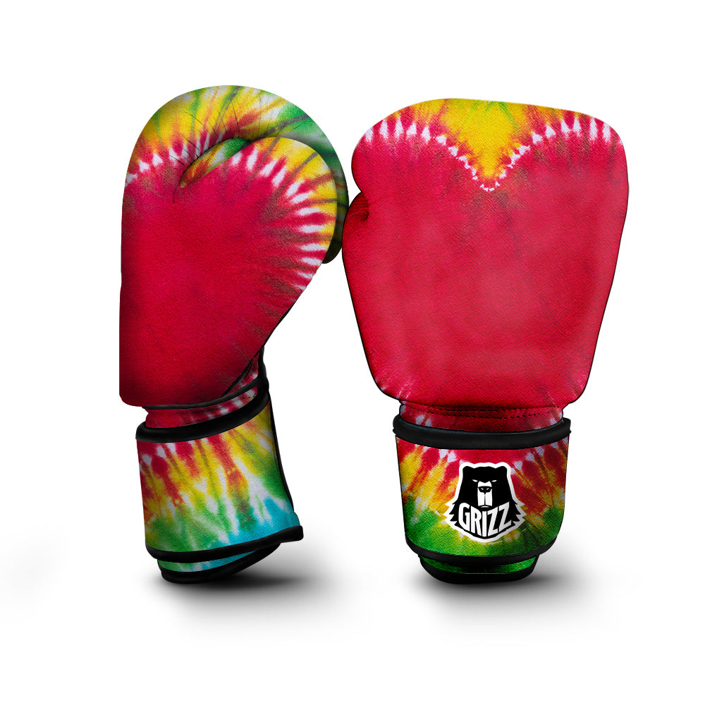 Tie Dye Colorful Heart Print Boxing Gloves-grizzshop