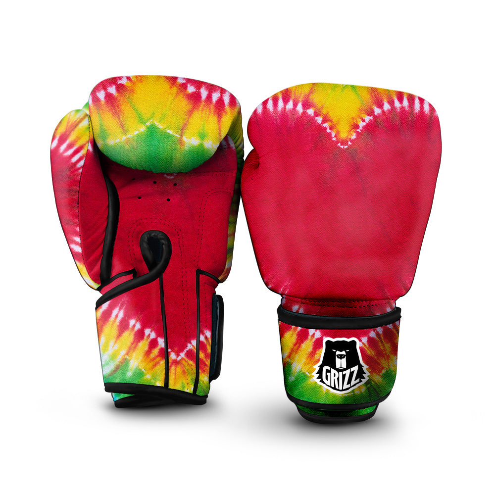 Tie Dye Colorful Heart Print Boxing Gloves-grizzshop