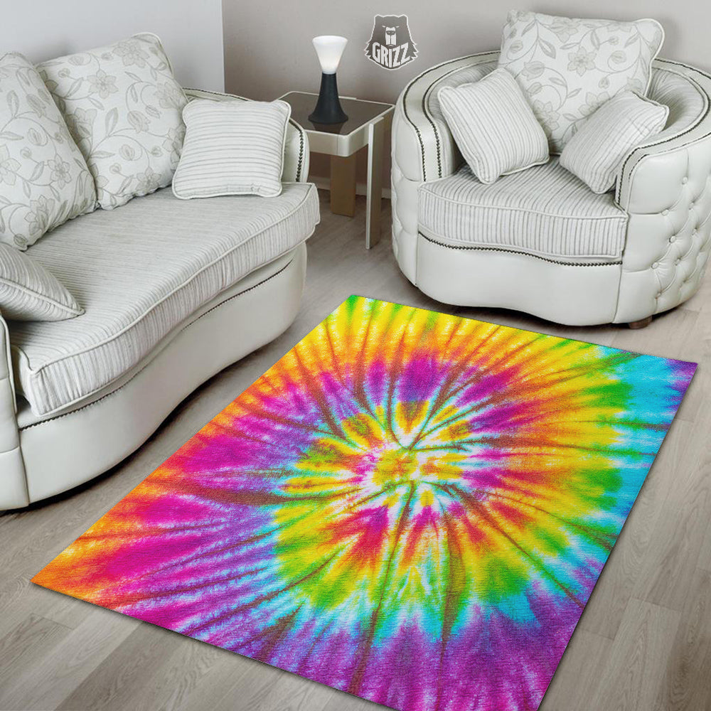 Tie Dye Colorful Hippie Print Floor Mat-grizzshop