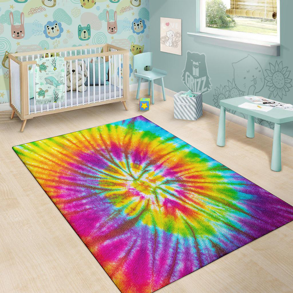 Tie Dye Colorful Hippie Print Floor Mat-grizzshop