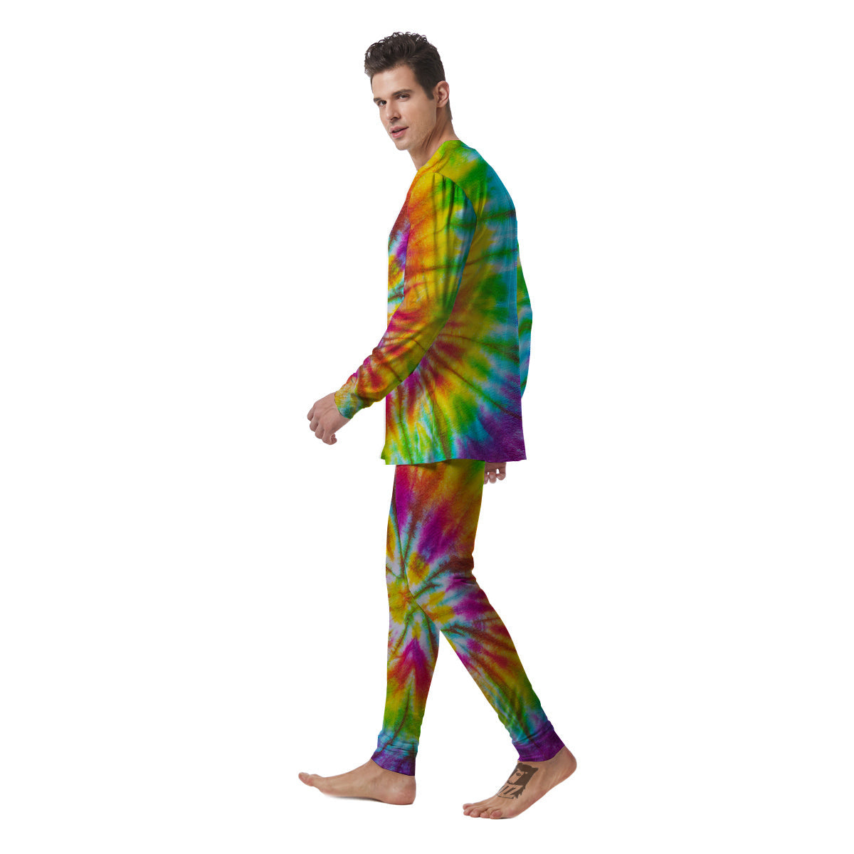 Tie Dye Colorful Hippie Print Men's Pajamas-grizzshop