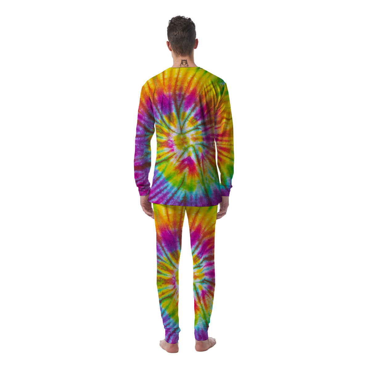 Tie Dye Colorful Hippie Print Men's Pajamas-grizzshop