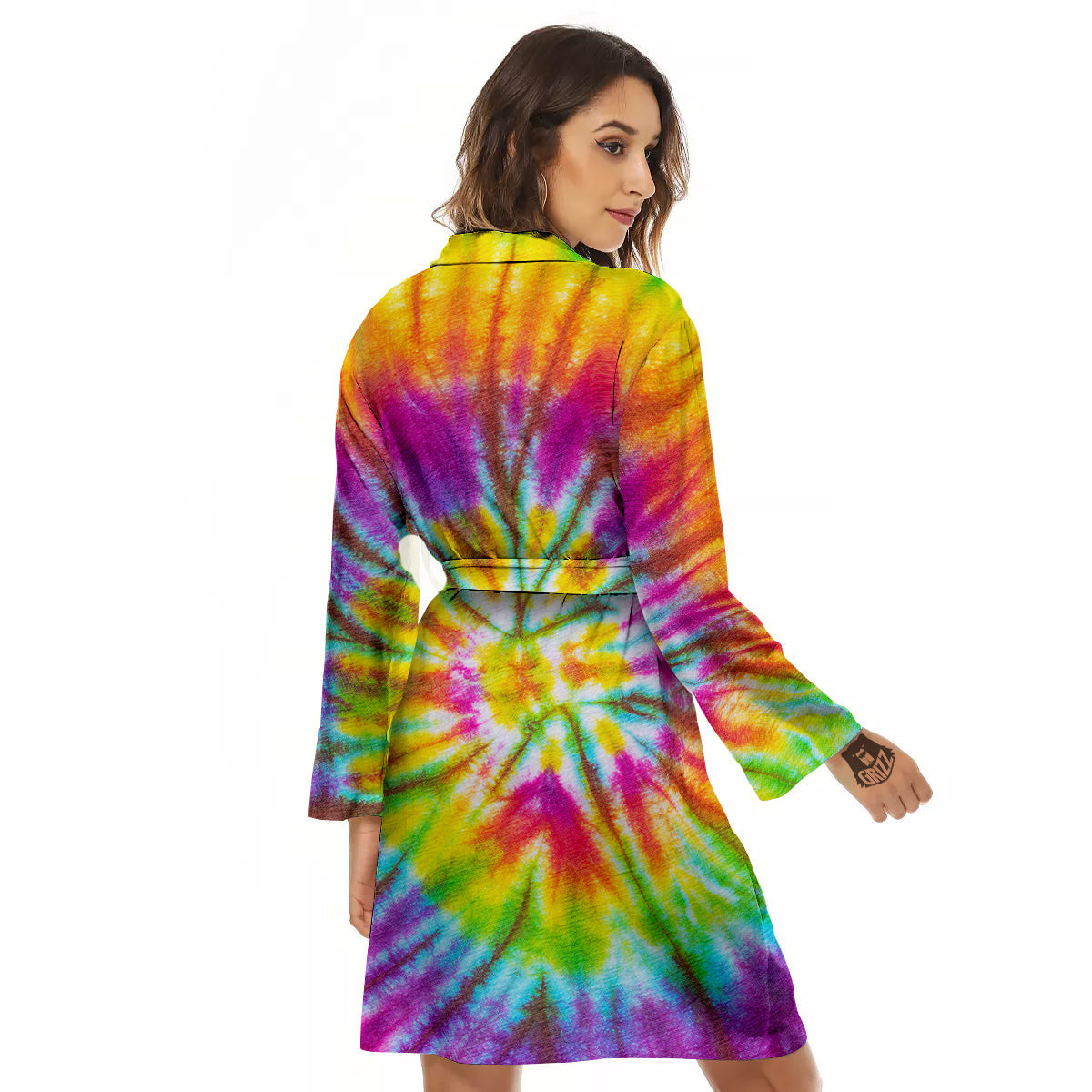 Tie Dye Colorful Hippie Print Women's Robe-grizzshop