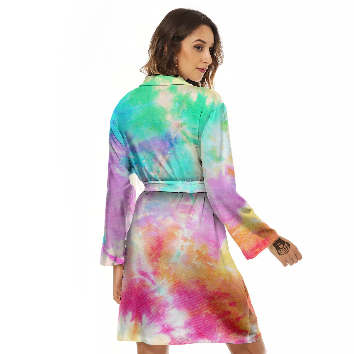Tie Dye Colorful Print Women's Robe-grizzshop