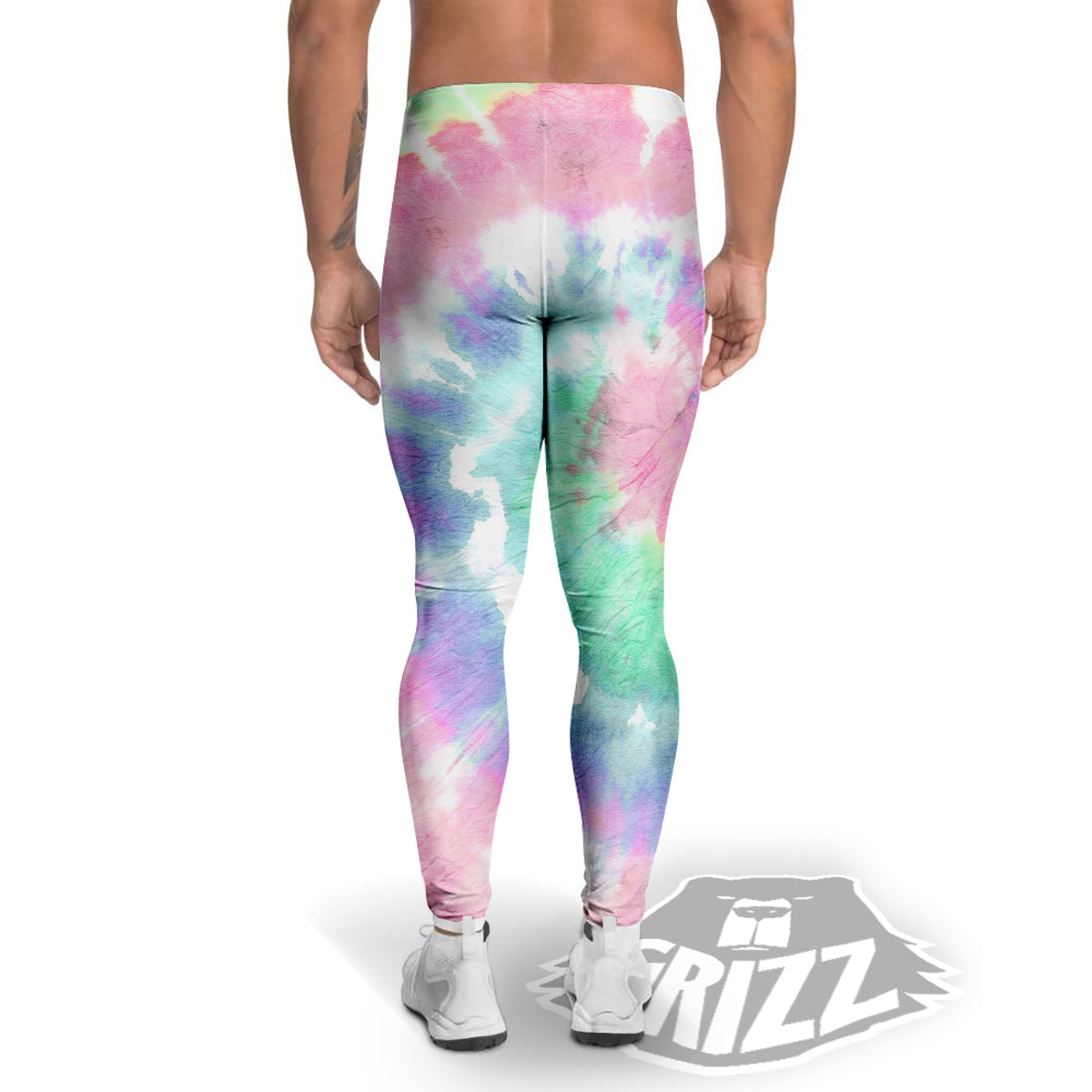 Tie Dye Colorful Spiral Print Men's Leggings-grizzshop