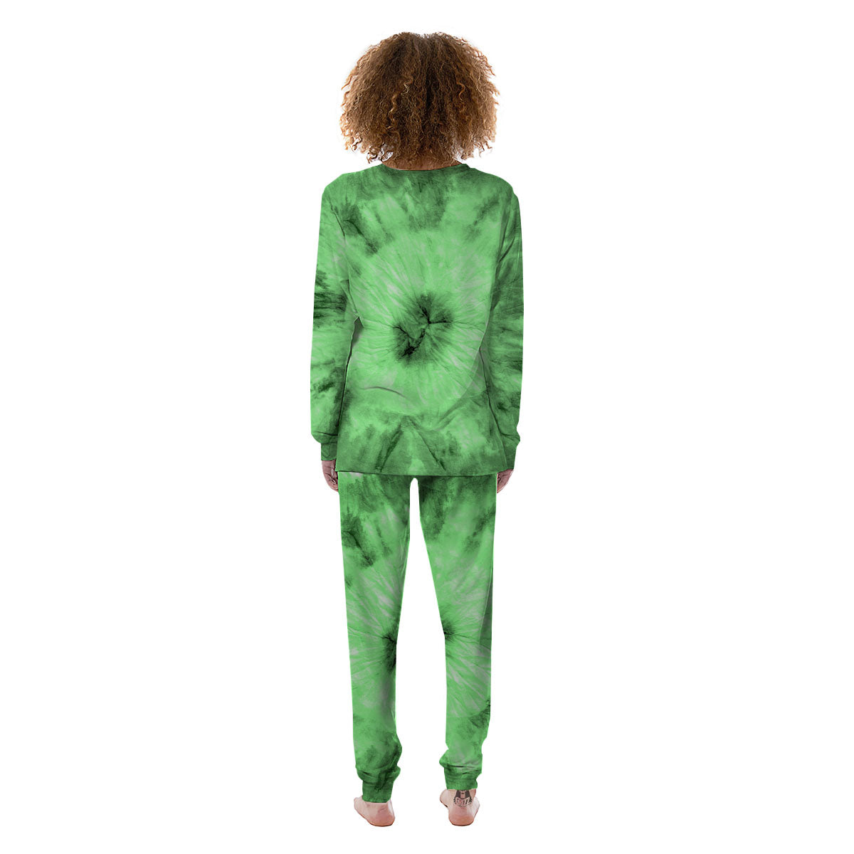 Tie Dye Green Print Women's Pajamas-grizzshop