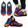 Tie Dye Heart Pattern Print Black Sneaker Shoes For Men Women-grizzshop