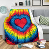 Tie Dye Heart Pattern Print Blanket-grizzshop