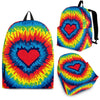 Tie Dye Heart Pattern Print Premium Backpack-grizzshop