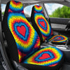Tie Dye Heart Pattern Print Universal Fit Car Seat Cover-grizzshop