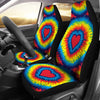 Tie Dye Heart Pattern Print Universal Fit Car Seat Cover-grizzshop