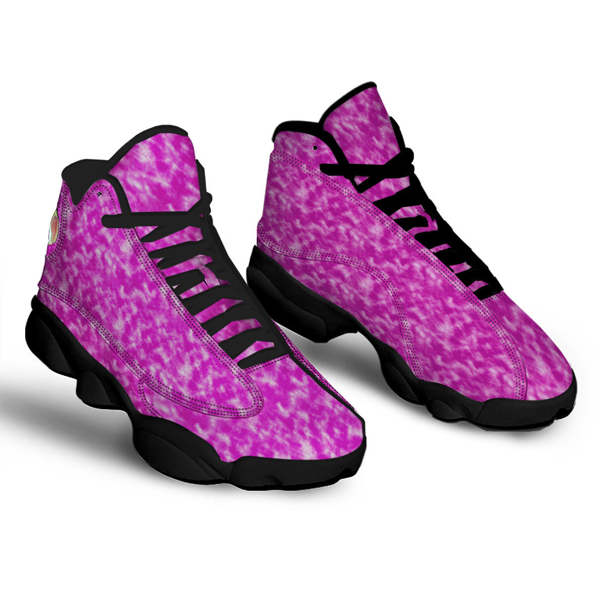 Tie Dye Hot Pink Print Pattern Black Basketball Shoes-grizzshop