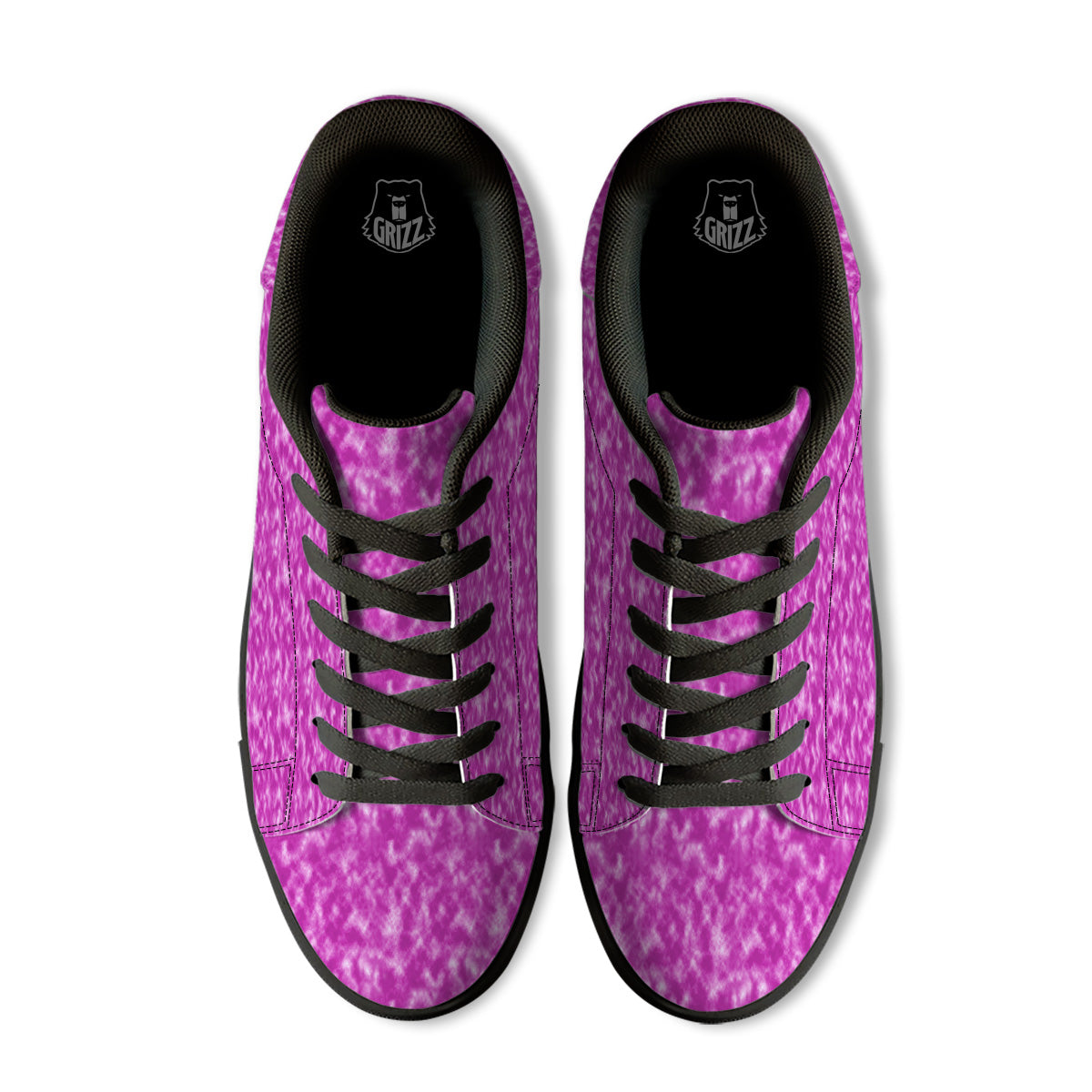 Tie Dye Hot Pink Print Pattern Black Low Top Sneakers-grizzshop