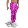 Tie Dye Hot Pink Print Pattern Men's Leggings-grizzshop