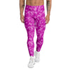 Tie Dye Hot Pink Print Pattern Men's Leggings-grizzshop