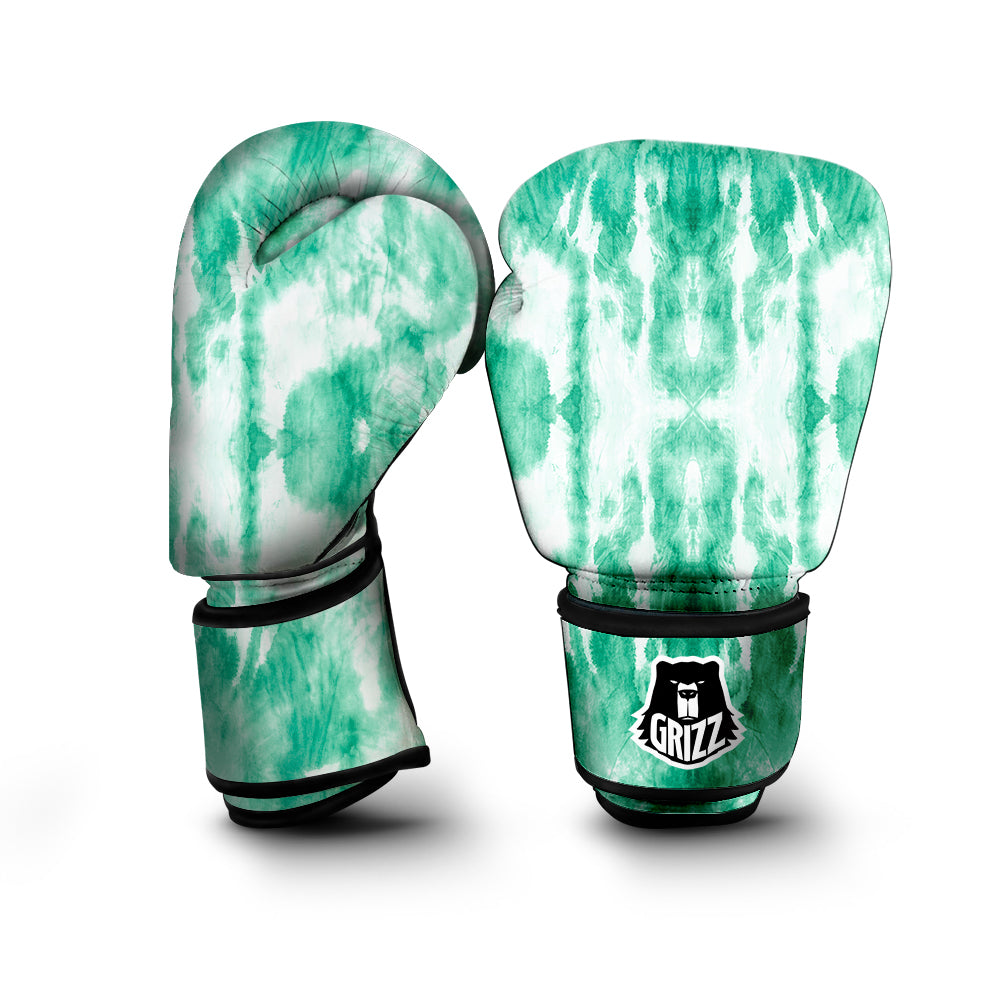 Tie Dye Mint Green Watercolor Print Boxing Gloves-grizzshop