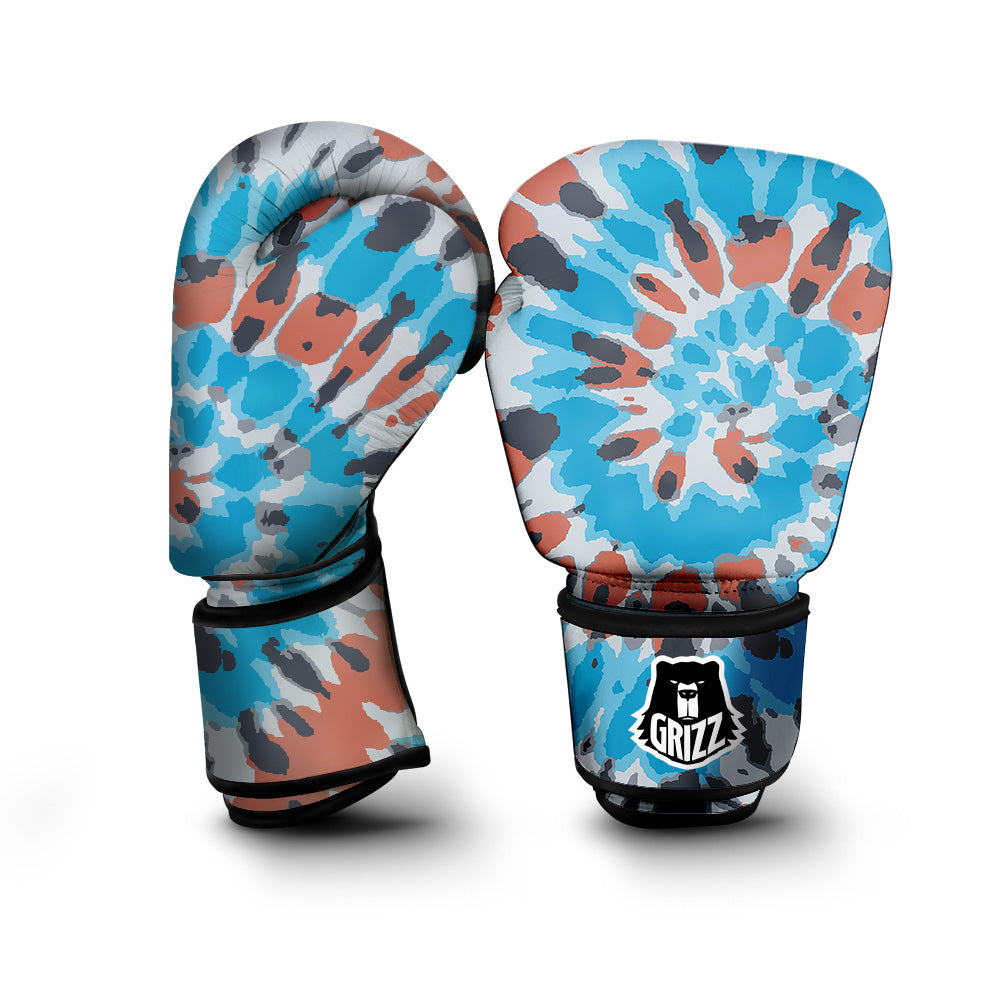 Tie Dye Orange And Blue Print Boxing Gloves-grizzshop