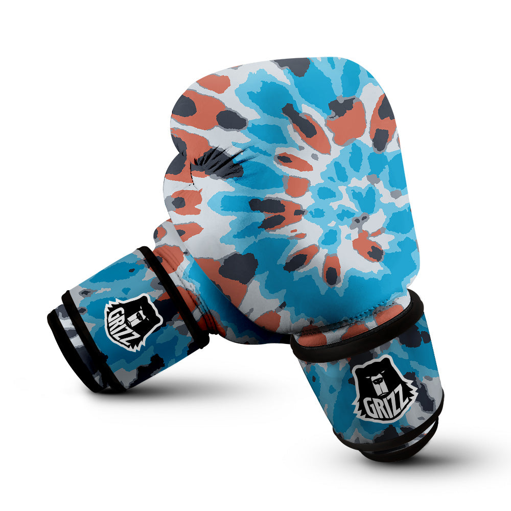 Tie Dye Orange And Blue Print Boxing Gloves-grizzshop