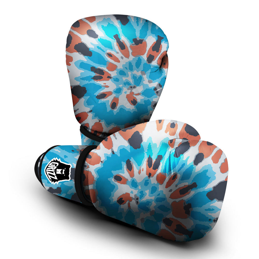 Tie Dye Orange And Blue Print Boxing Gloves-grizzshop
