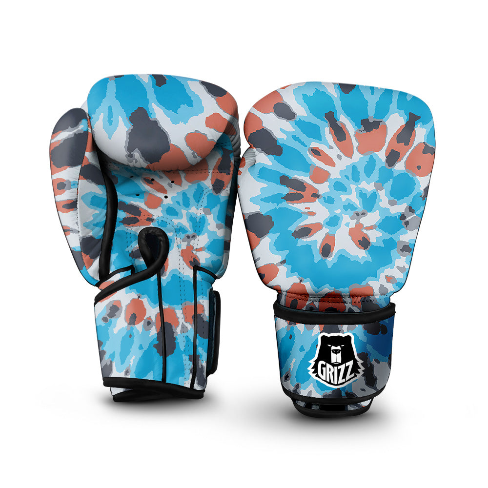 Tie Dye Orange And Blue Print Boxing Gloves-grizzshop