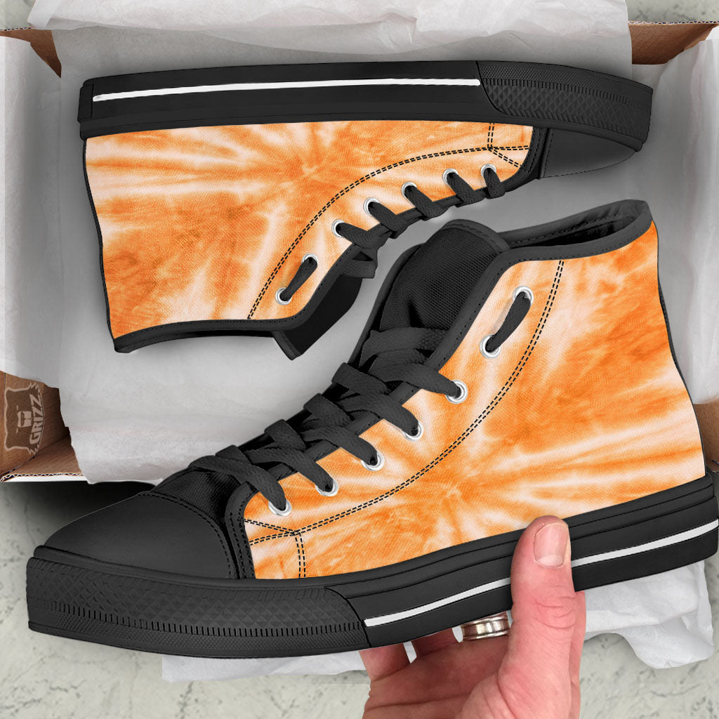 Tie Dye Orange Print High Top Shoes-grizzshop