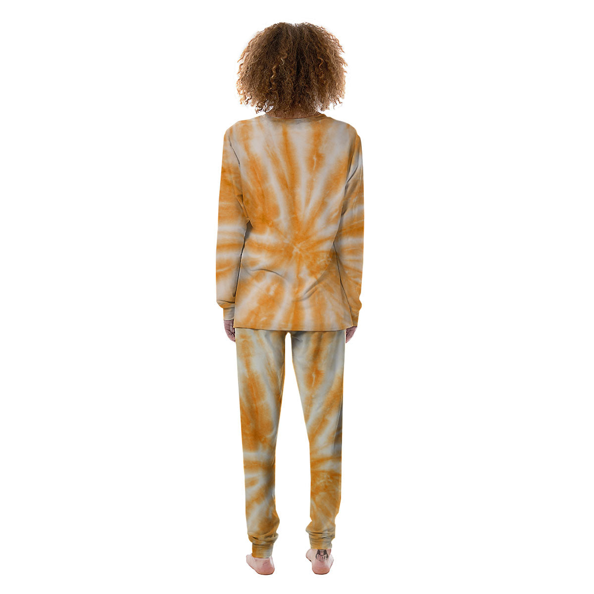 Tie Dye Orange Print Women's Pajamas-grizzshop