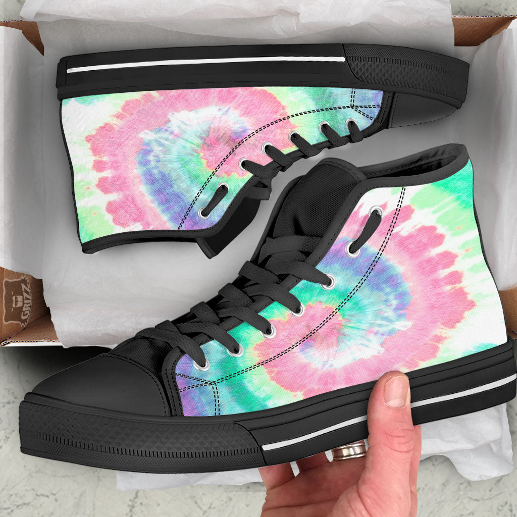 Tie Dye Pastel Print High Top Shoes-grizzshop
