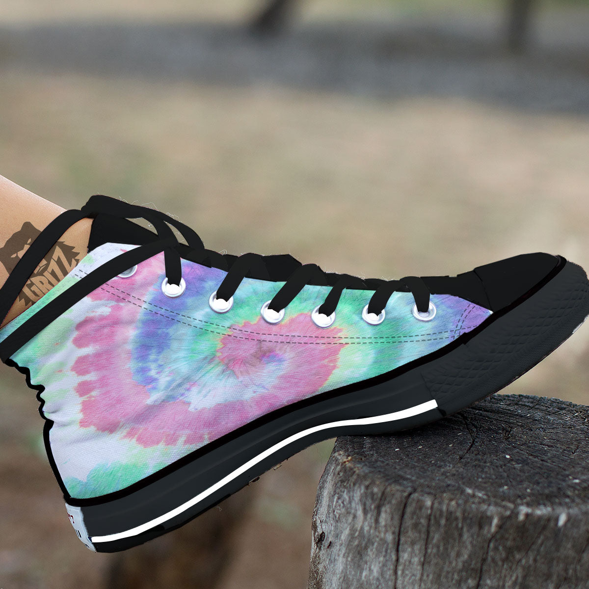 Tie Dye Pastel Print High Top Shoes-grizzshop