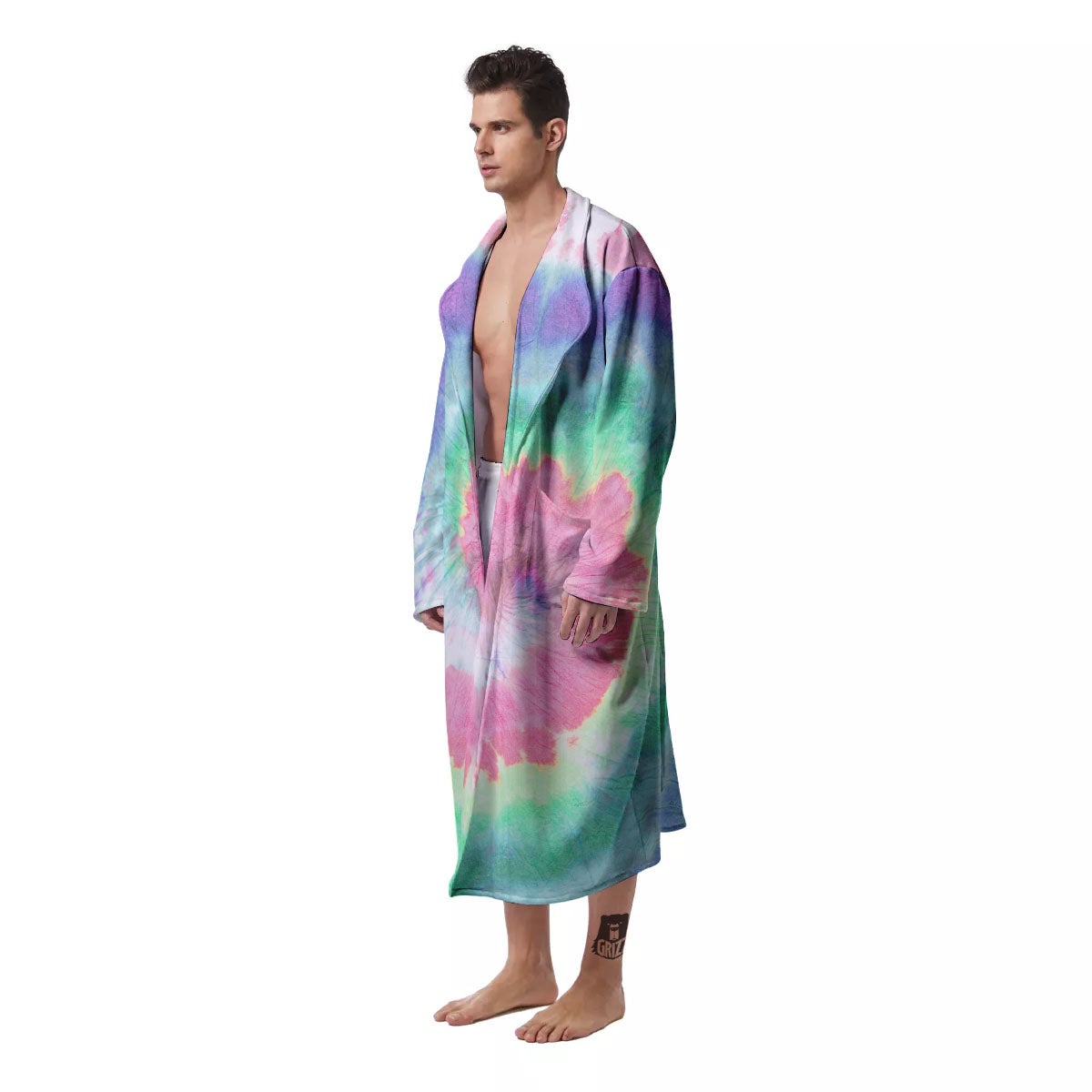 Tie Dye Pastel Print Men's Robe-grizzshop