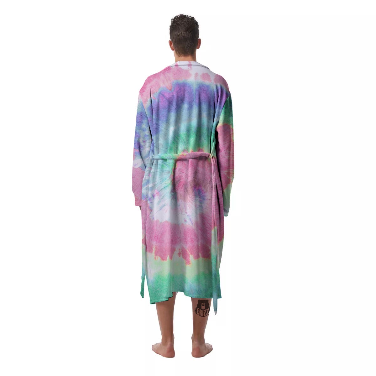 Tie Dye Pastel Print Men's Robe-grizzshop