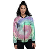 Tie Dye Pastel Print Women's Bomber Jacket-grizzshop