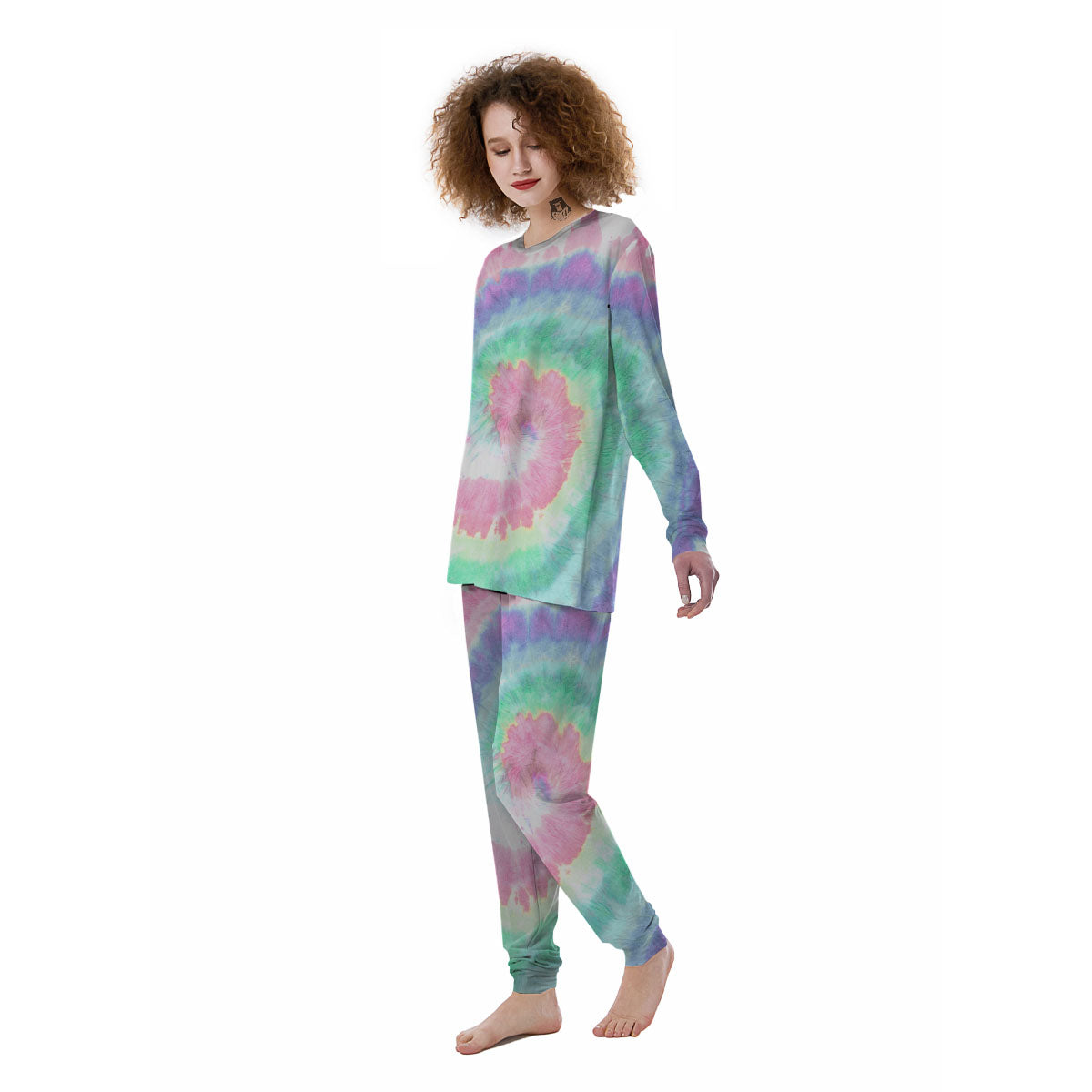 Tie Dye Pastel Print Women's Pajamas-grizzshop