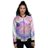 Tie Dye Pastel Spiral Print Women's Bomber Jacket-grizzshop