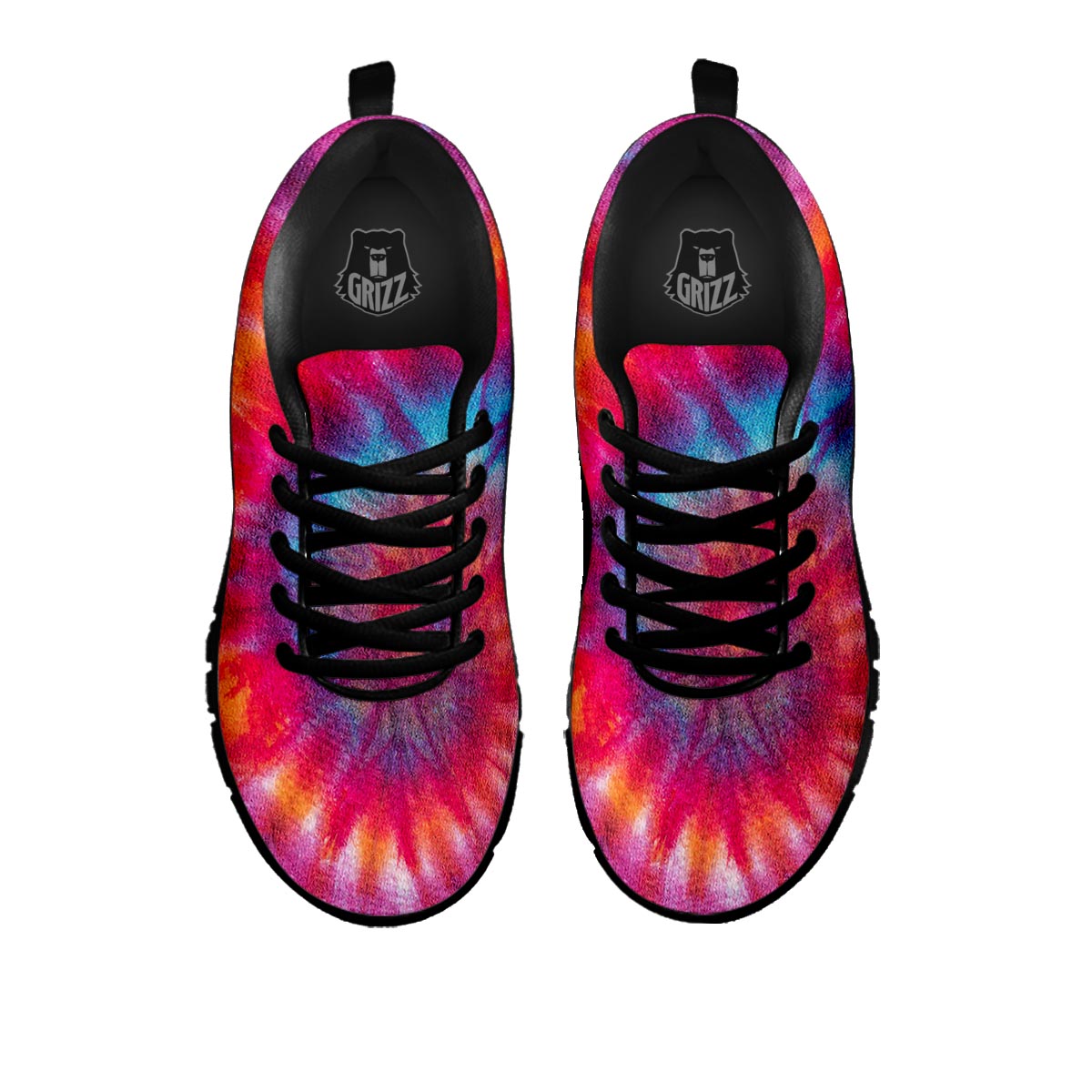 Tie Dye Pattern Print Black Sneaker-grizzshop