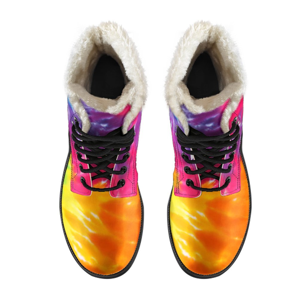 Tie Dye Pattern Print Comfy Winter Boots-grizzshop