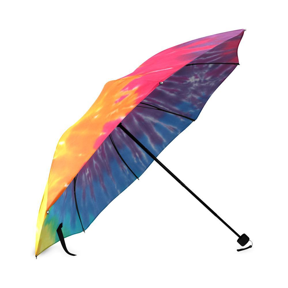 Tie Dye Pattern Print Foldable Umbrella-grizzshop