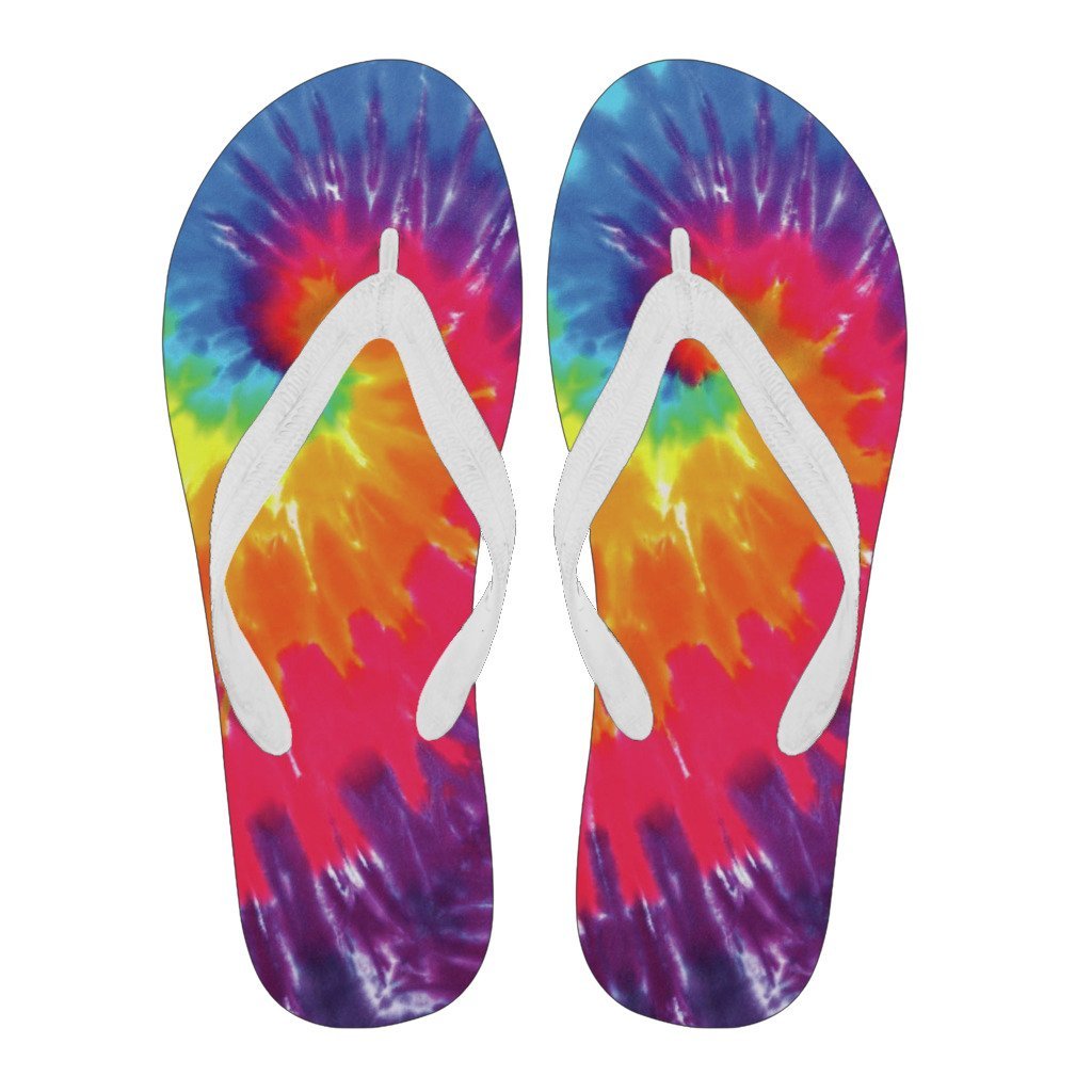Tie Dye Pattern Print Men & Women Flip Flops-grizzshop