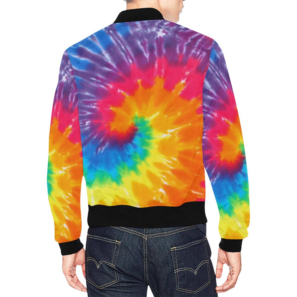 Tie Dye Pattern Print Men's Bomber Jacket-grizzshop