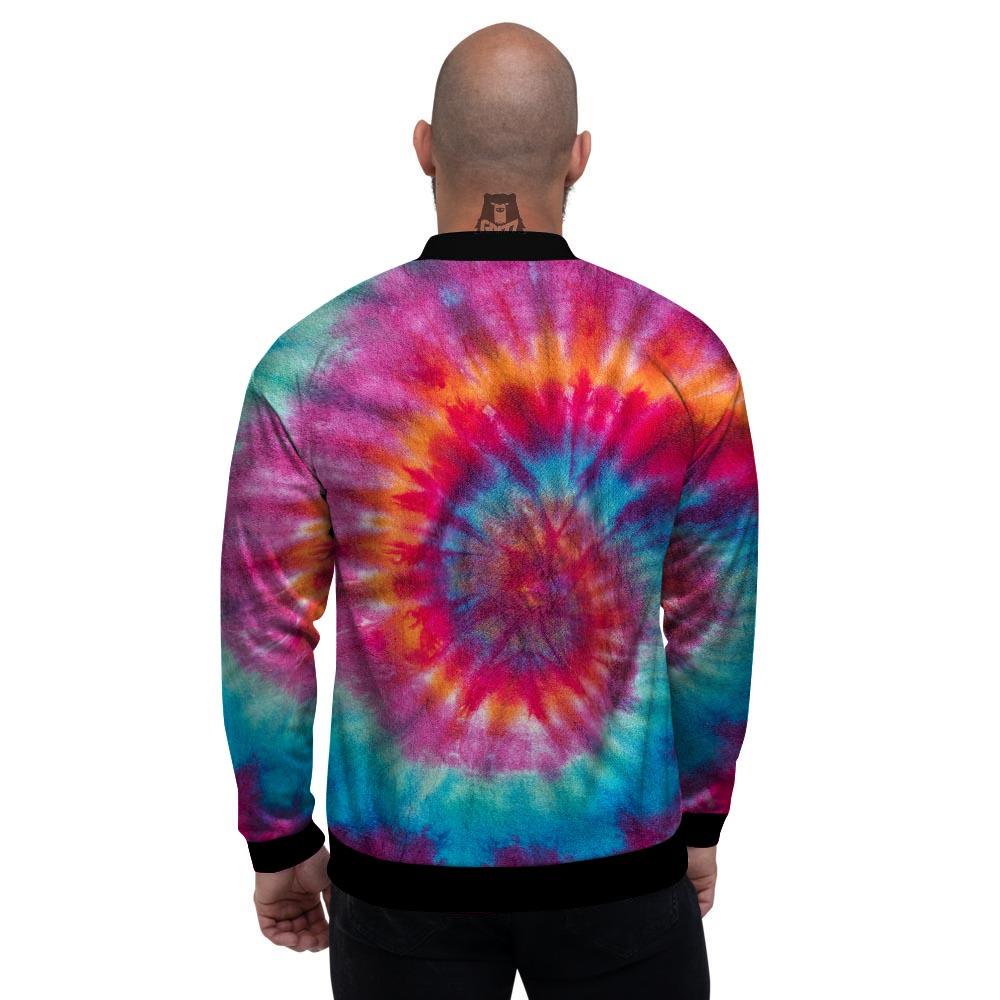Tie Dye Pattern Print Men's Bomber Jacket-grizzshop