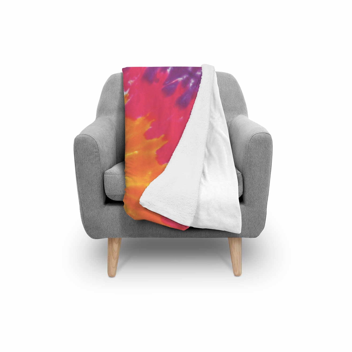 Tie Dye Pattern Print Throw Blanket-grizzshop