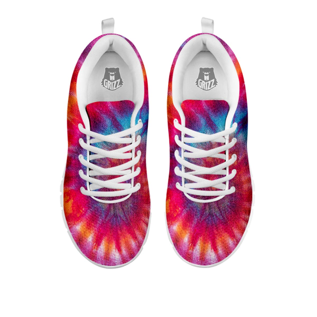 Tie Dye Pattern Print White Sneaker-grizzshop