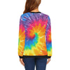 Tie Dye Pattern Print Women Crewneck Sweatshirt-grizzshop