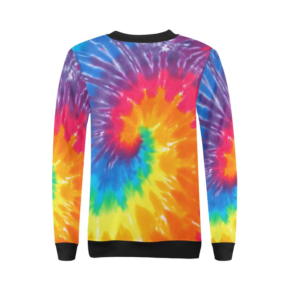 Tie Dye Pattern Print Women Crewneck Sweatshirt-grizzshop