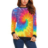 Tie Dye Pattern Print Women Crewneck Sweatshirt-grizzshop