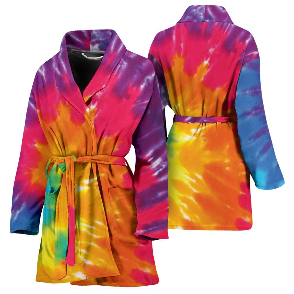 Tie Dye Pattern Print Women Long Robe-grizzshop