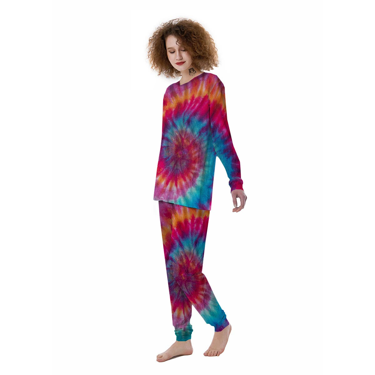 Tie Dye Pattern Print Women's Pajamas-grizzshop