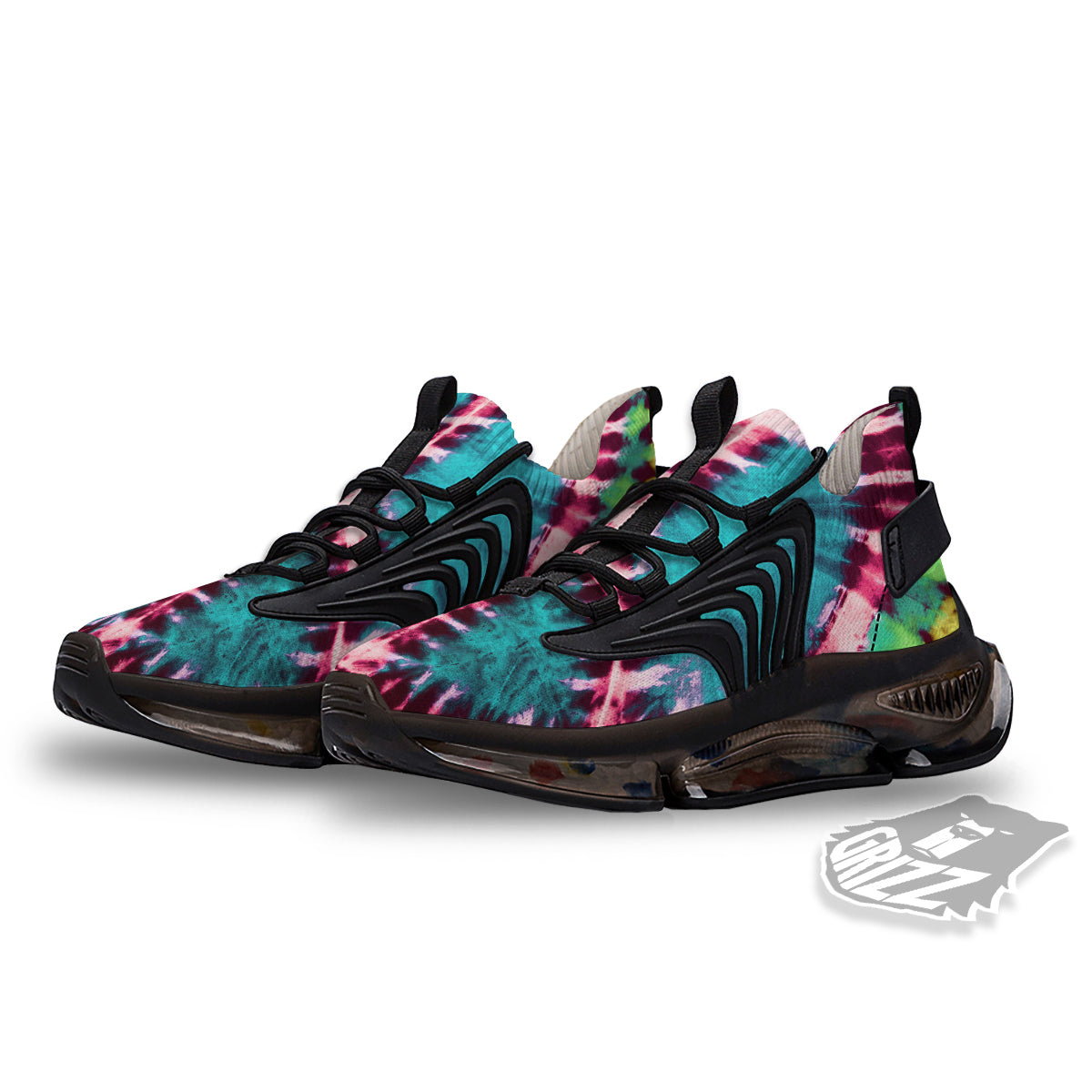 Tie Dye Peace Sign Print Black Gym Shoes-grizzshop