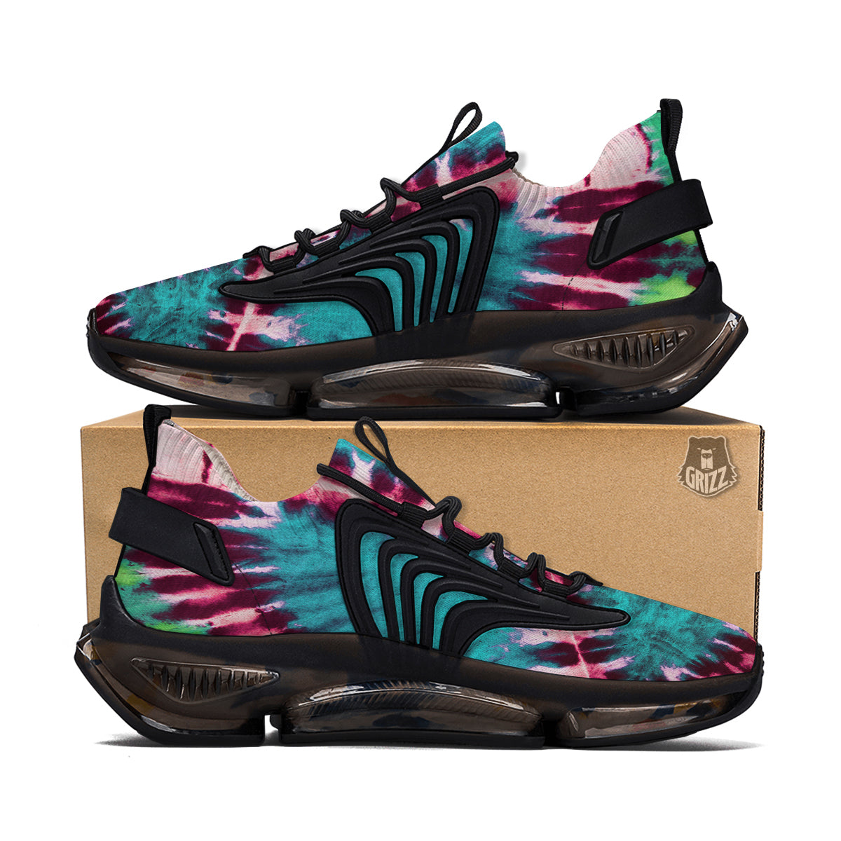 Tie Dye Peace Sign Print Black Gym Shoes-grizzshop