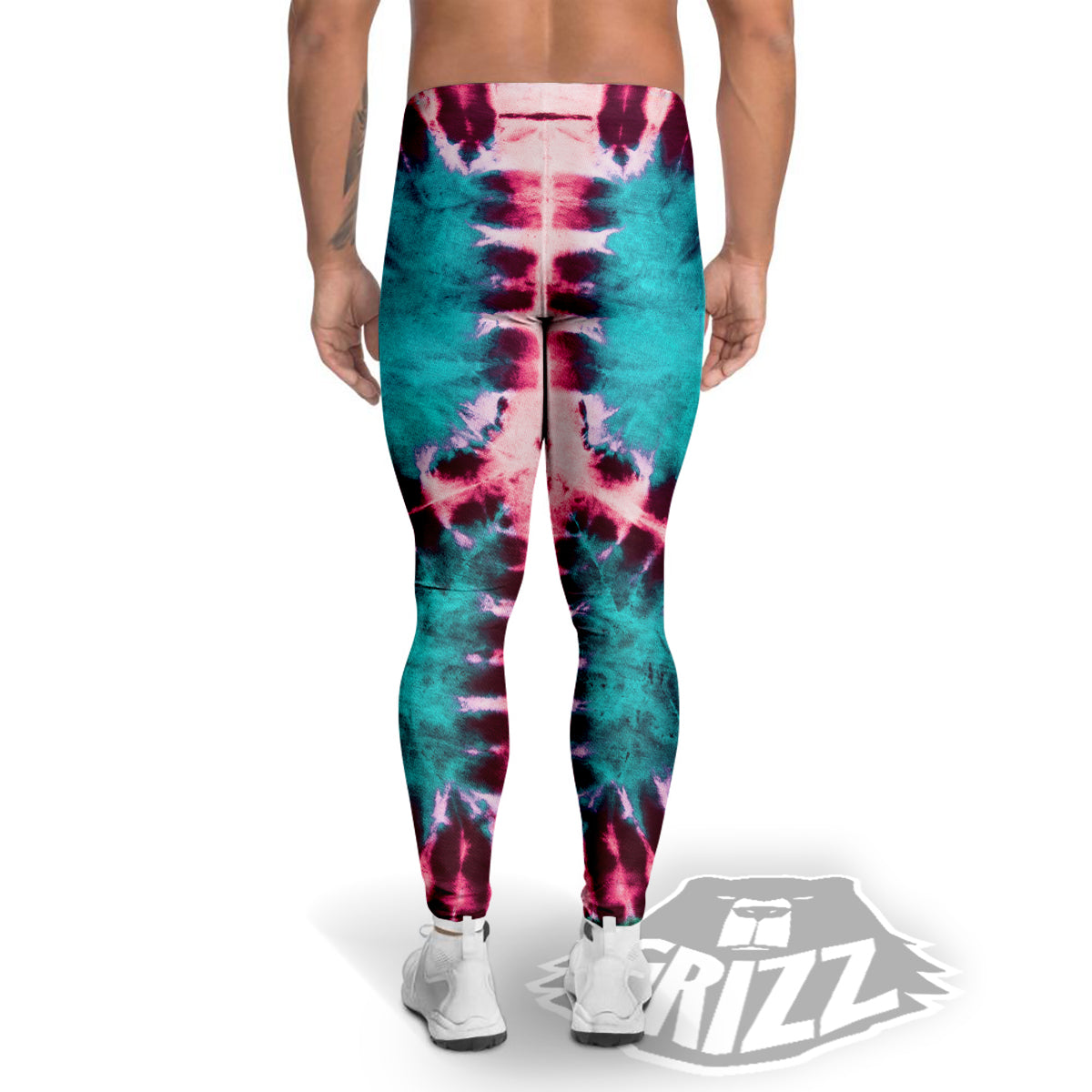 Tie Dye Peace Sign Print Men's Leggings-grizzshop