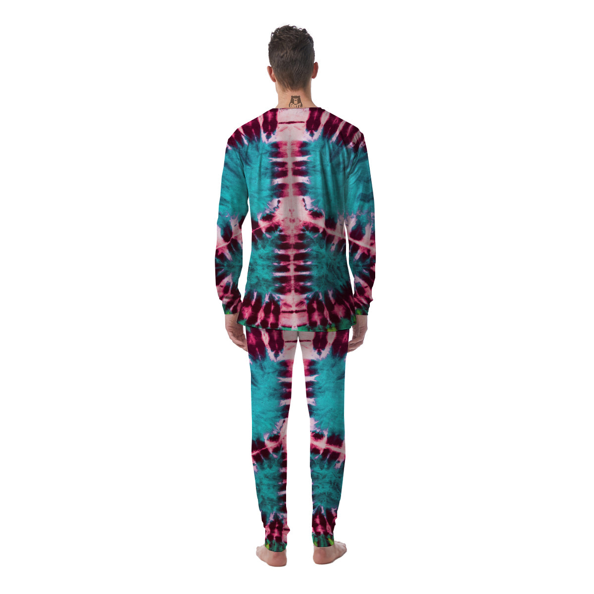 Tie Dye Peace Sign Print Men's Pajamas-grizzshop